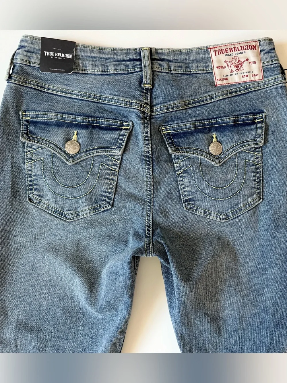 True Religion Joey Mid-Rise Flap Flare Jeans, Light Wash, NWT, Women’s Multiple